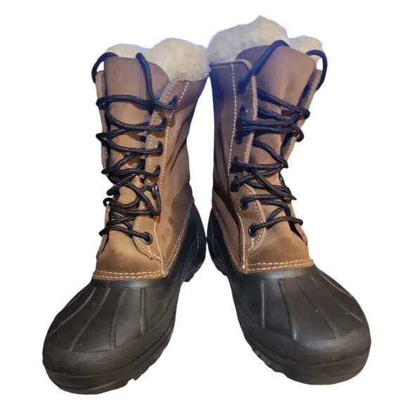 KAMIK CANADA women's Suede winter WOOL LINED SNOW BOOTS WATERPROOF & Rubber 8 M - Picture 6 of 8